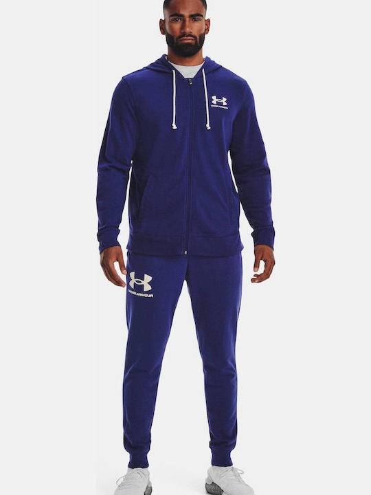 Rival Terry Sweatshirt with Hood Blue