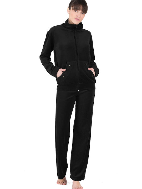 Sweatpants Jogger Velvet Black