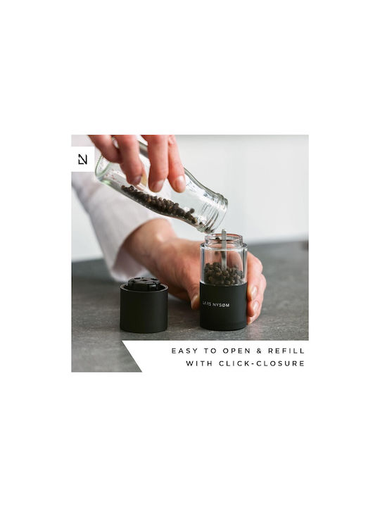 Lars Nysom Manual Ceramic Salt Mill Set Black 2pcs