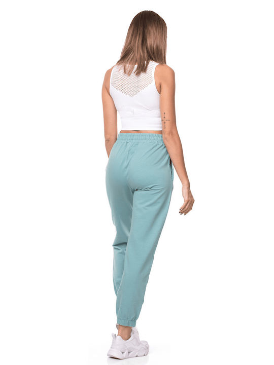 Superstacy Hohe Taille Damen-Sweatpants Hellblau