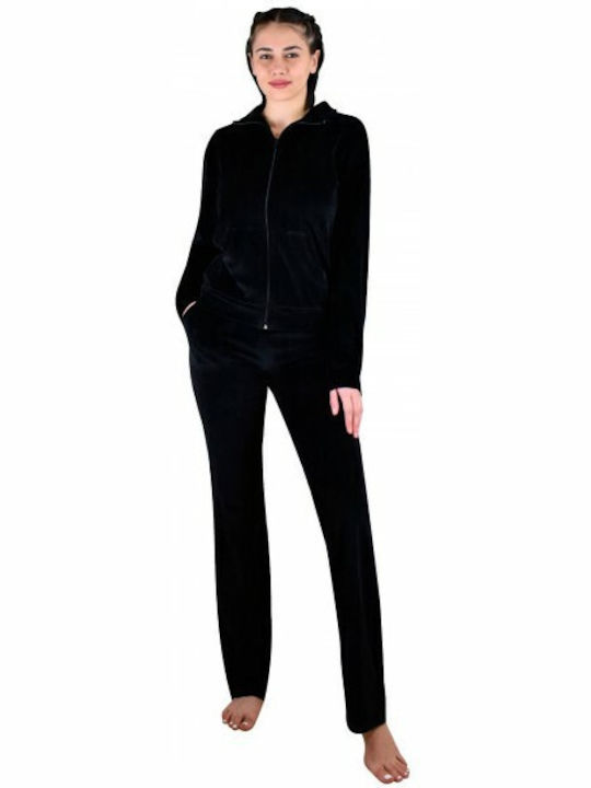 Secret Point Set Women's Sweatpants Black Velvet