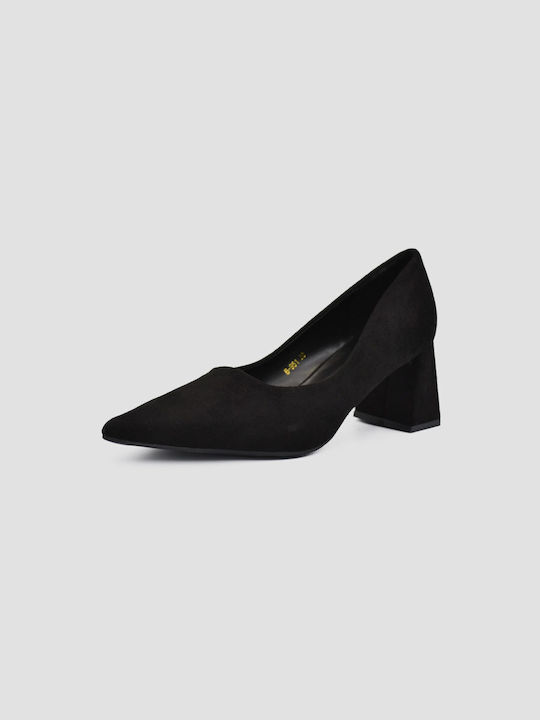 Joya Suede Black Heels