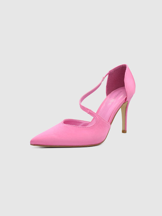 Joya Pointed Toe Pink Heels with Strap