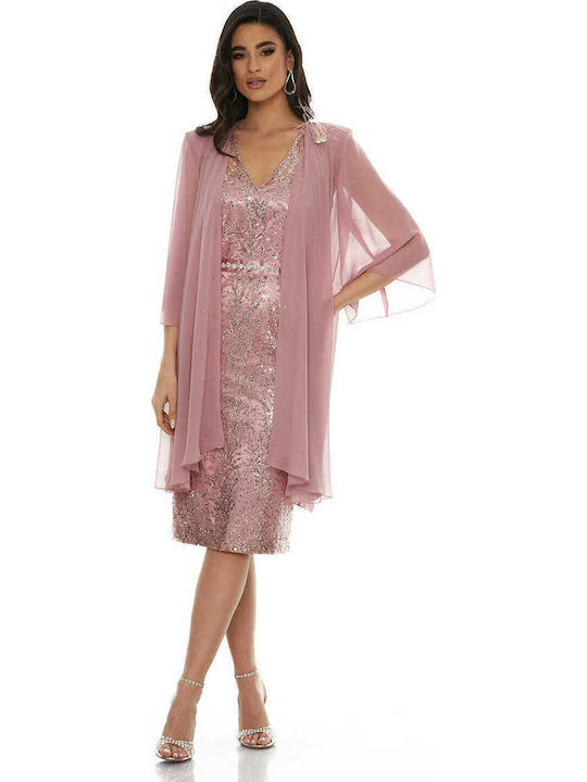 Midi Dress for Wedding / Baptism Pink