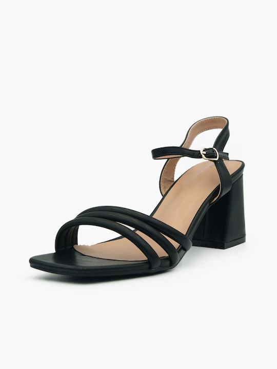 Joya Women's Sandals with Ankle Strap Black