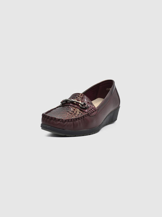 Joya Women's Moccasins in Burgundy Color