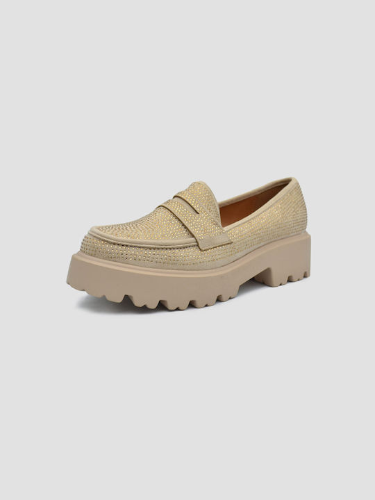 Joya Women's Loafers in Beige Color