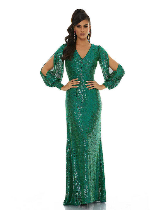 RichgirlBoudoir Maxi Evening Dress Green