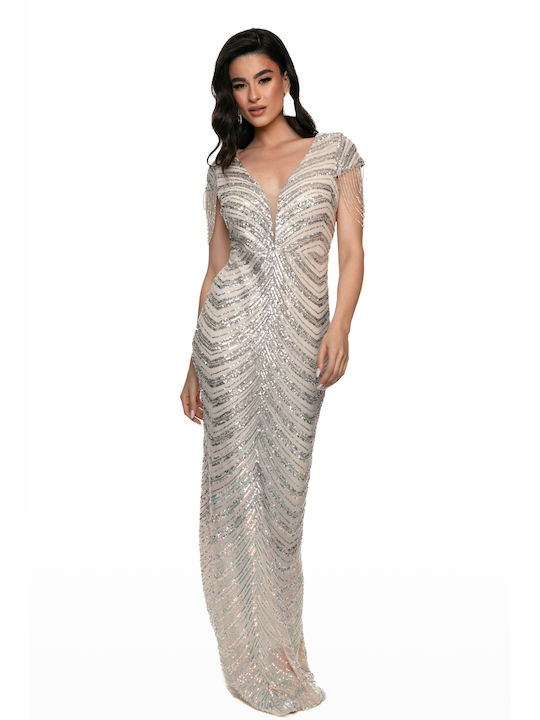 Summer Maxi Dress for Wedding and Christening Silver
