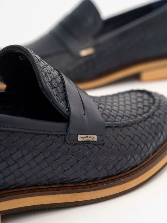 Men's Leather Casual Shoes Blue