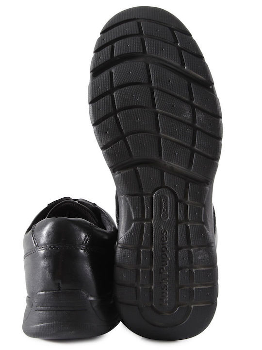 Hush Puppies Leder Herren Freizeitschuhe Schwarz