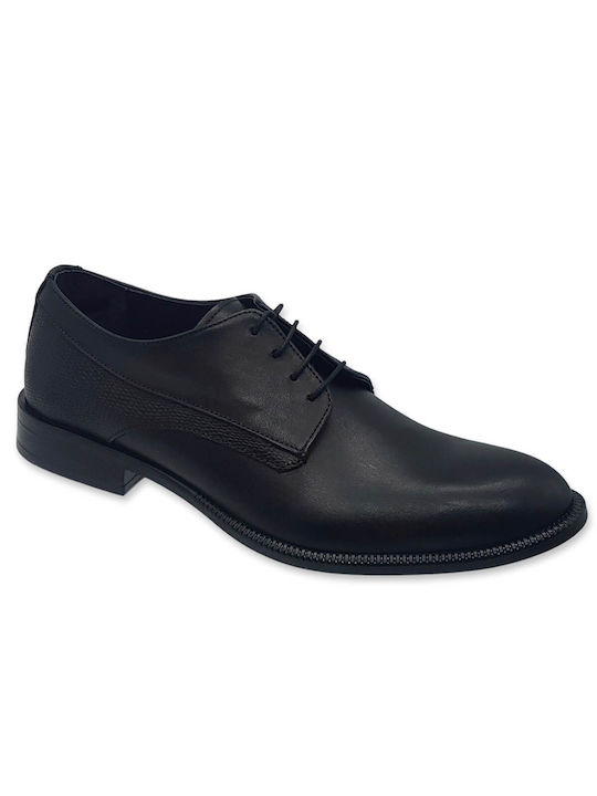 Nice Step Leder Herren Freizeitschuhe Schwarz