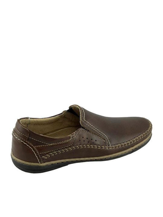 Cabrini Men's Leather Casual Shoes Tabac Brown