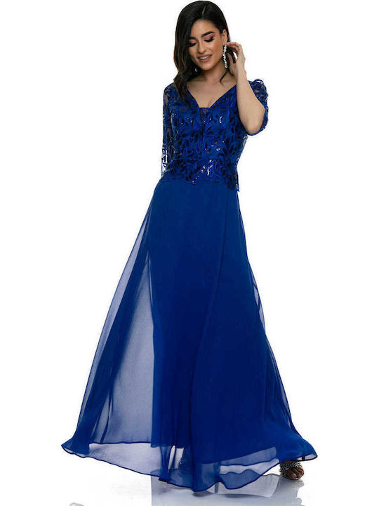 Summer Maxi Dress for Wedding / Baptism Blue
