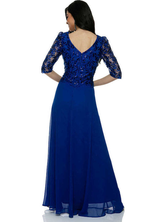 Summer Maxi Dress for Wedding / Baptism Blue