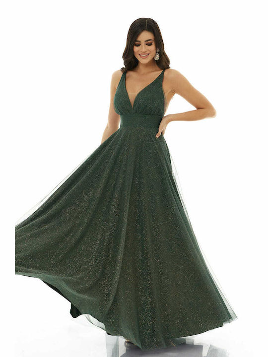 RichgirlBoudoir Maxi Evening Dress with Tulle Green