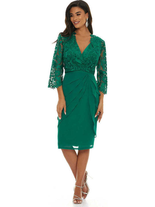 Rochie Midi Pentru Nuntă / Botez Verde