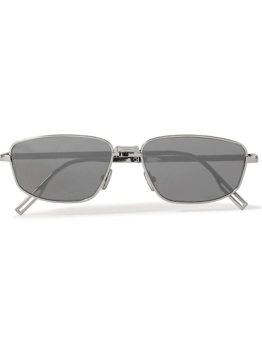 Dior Men's Sunglasses with Silver Metal Frame and Silver Mirror Lens DIOR90 S1U F0A4