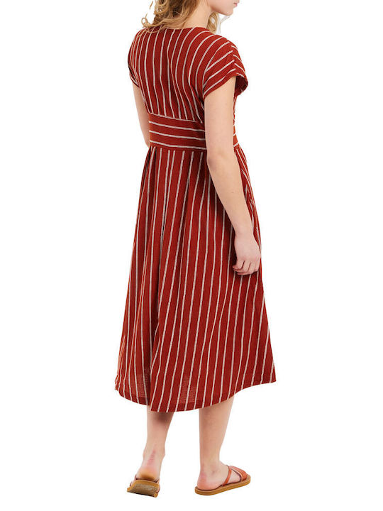 Protest Summer Midi Dress Red