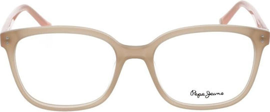 Pepe Jeans Kunststoff Brillenrahmen Beige PJ3415-C4