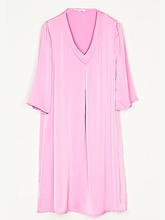 Cuca Summer Mini Dress Satin Pink