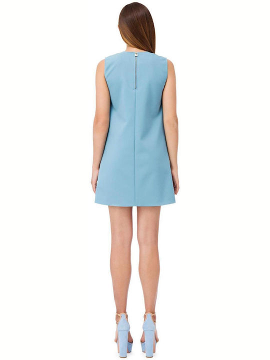 Elisabetta Franchi Sommer Mini Kleid Hellblau