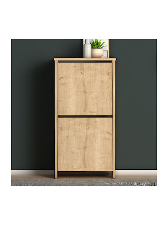 Port Wooden Shoe Organizer with 4 Shelves Oak 48x31x92cm