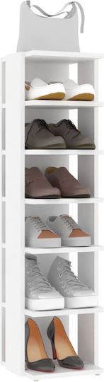 Holz Schuhschrank mit 6 Regalen White L25xW27xH102cm