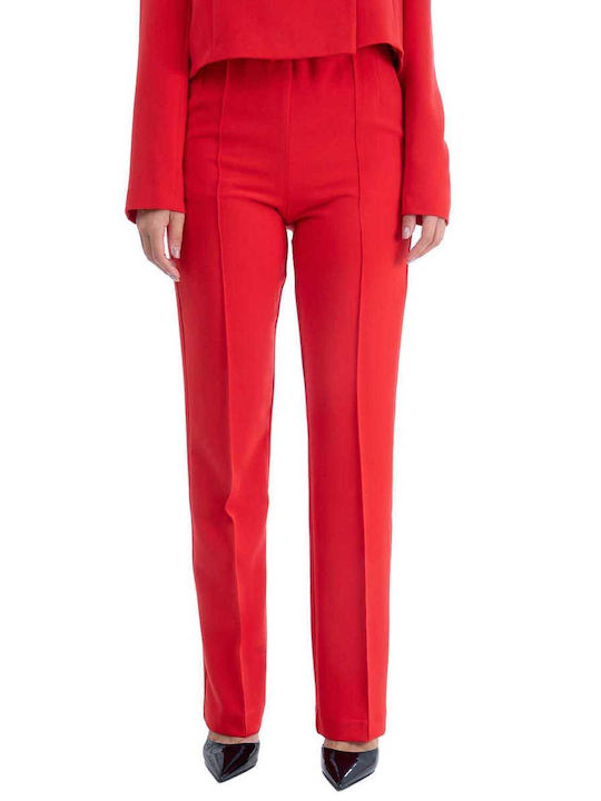 MY T Women's Fabric Trousers Red