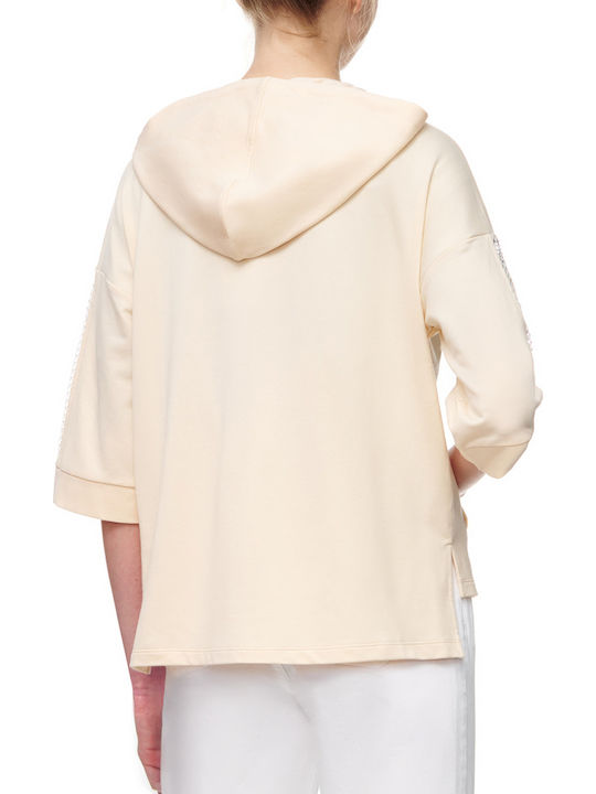 Women's Cardigan with Zipper Beige
