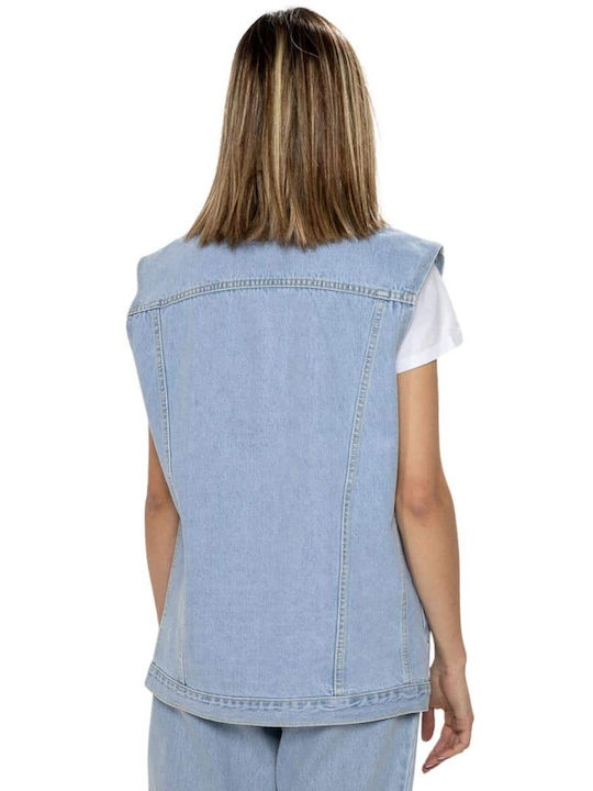 Sac & Co Women's Vest with Buttons Blue