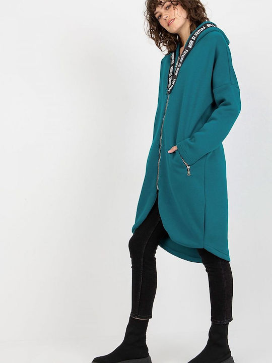 Relevance Women's Long Hooded Cardigan Green