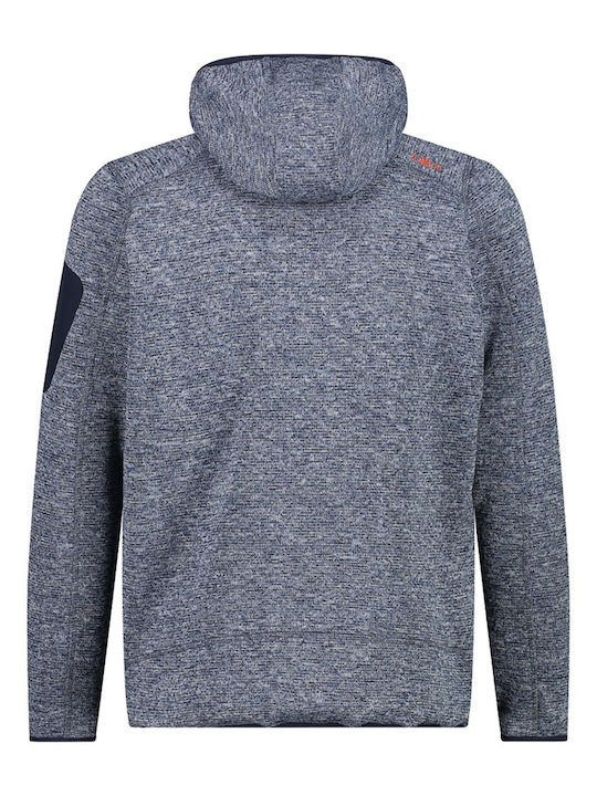 CMP Herren Sweatshirt Jacke mit Kapuze und Taschen Blau