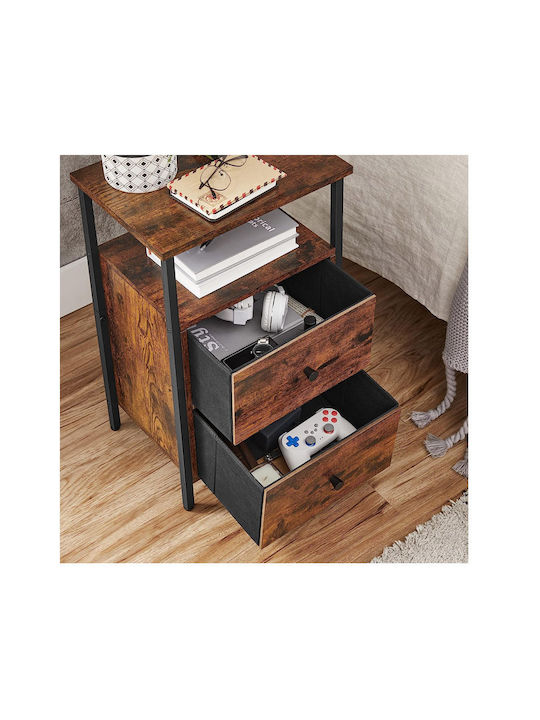 Nachttisch Metall Braun 38x28x60cm