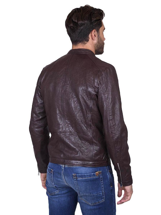 Markup Men's Leather Jacket Brown