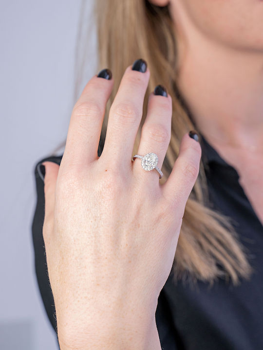 Kiriakos Gofas Единичен камък от Бяло злато 18K с Диамант