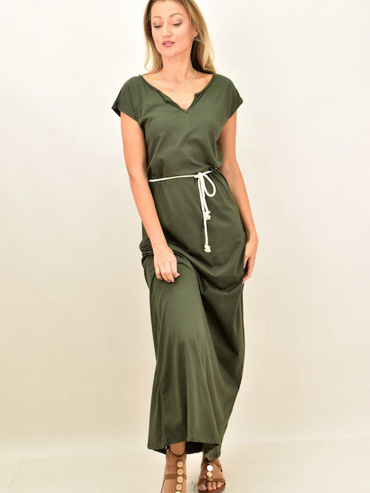 First Woman Summer Maxi Dress Khaki