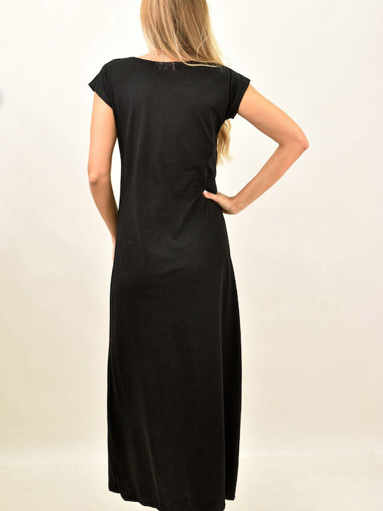 First Woman Summer Maxi Dress Black