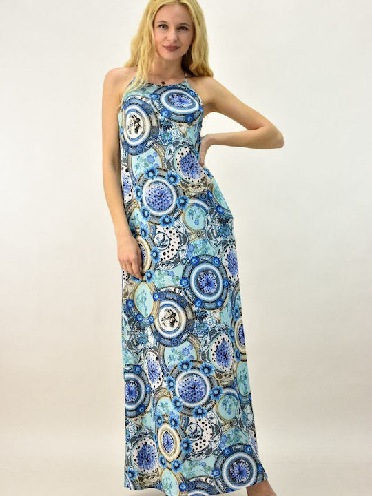 First Woman Summer Maxi Dress Light Blue