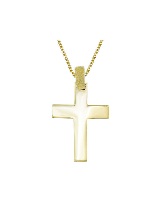 Kiriakos Gofas Men's Gold Cross 14K Double Sided