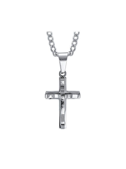 Kiriakos Gofas Men's Cross from Steel with Chain