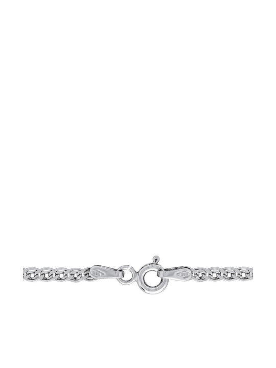 Kiriakos Gofas White Gold Chain Neck 14K Thin Thickness 2.4mm and Length 45cm