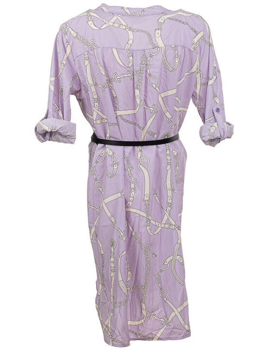 Rochii De Vară Pentru Femei Midi Rochie-Cămașă Violet