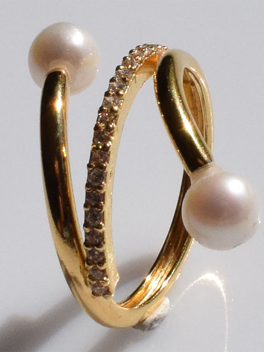 Bizoutaki Women's Silver Gold Plated Ring Bizoutaki Women's Silver Gold Plated Ring