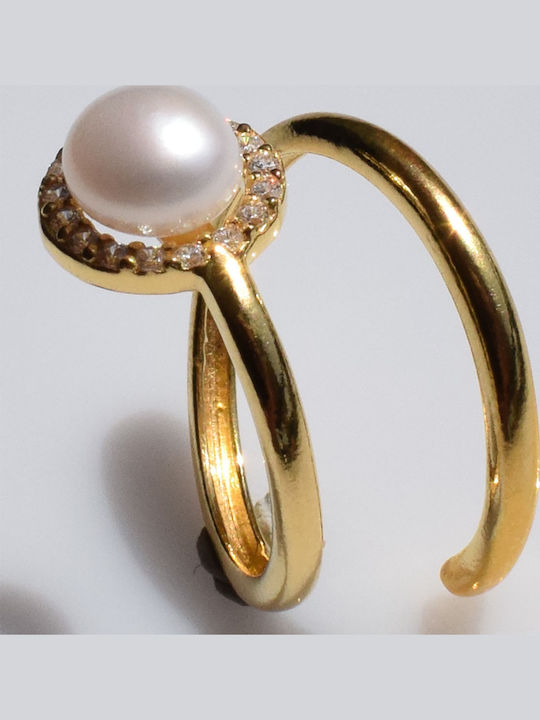 Bizoutaki Ring with Pearls & Zircon made of Silver Bizoutaki Ring with Pearls & Zircon made of Silver