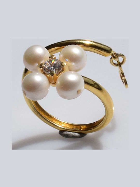 Bizoutaki Women's Silver Gold Plated Ring Bizoutaki Women's Silver Gold Plated Ring