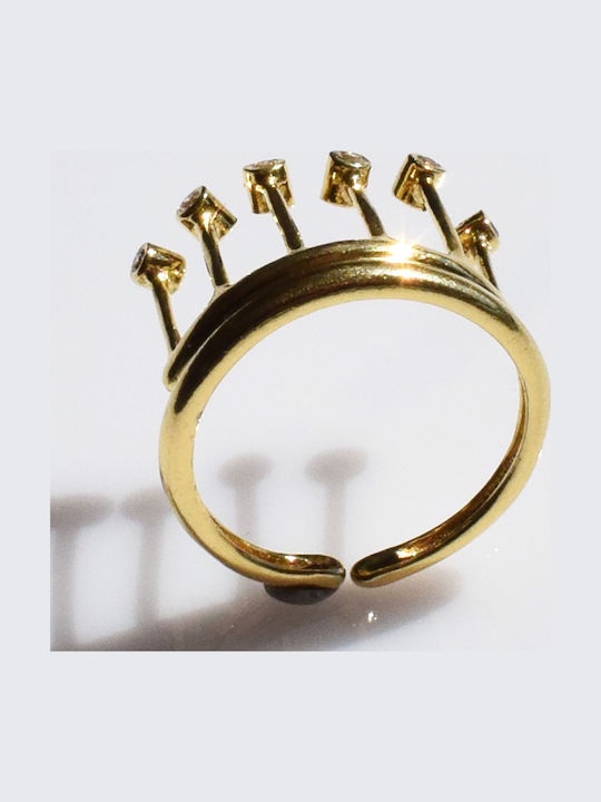 Bizoutaki Women's Silver Gold Plated Ring Bizoutaki Women's Silver Gold Plated Ring
