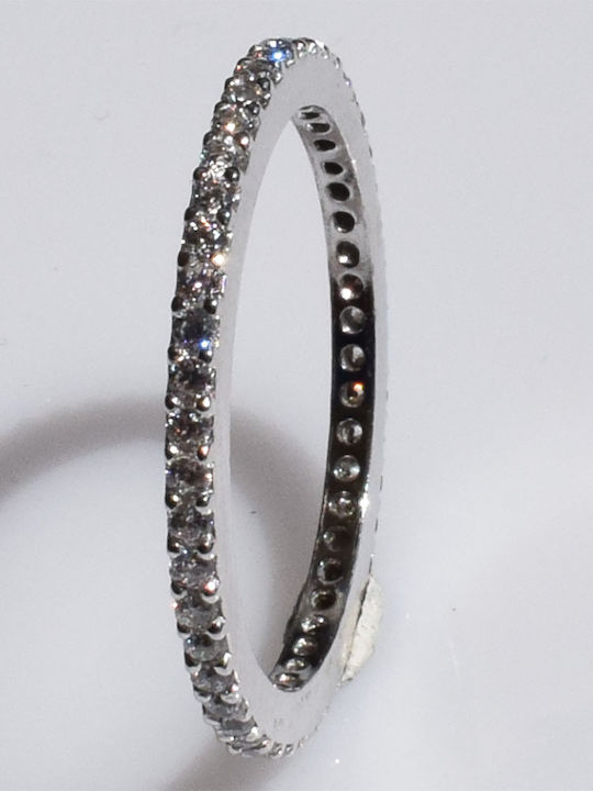 Bizoutaki Ring Small Wedding Band with Zircon made of Silver Bizoutaki Ring Small Wedding Band with Zircon made of Silver