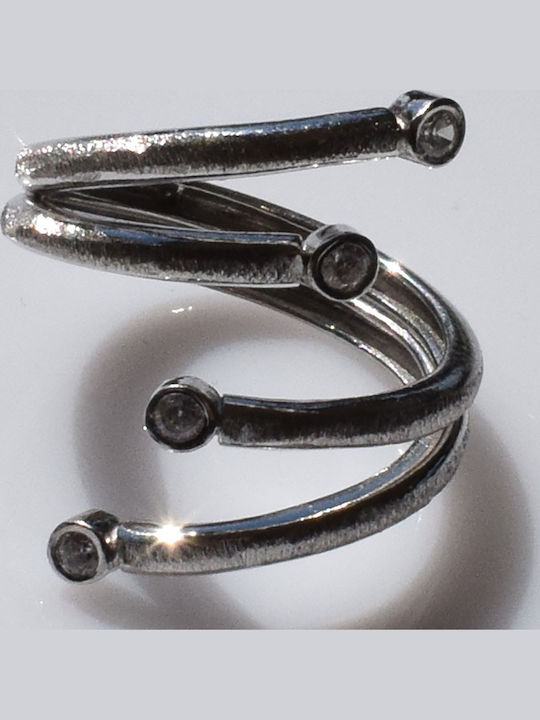 Bizoutaki Ring with Zircon made of Silver
