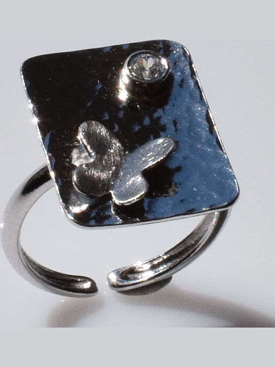 Bizoutaki Ring with Zircon made of Silver